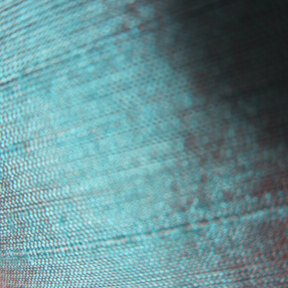 Anü by Natural Women M Turquoise Blue 100% Raw Silk Long Sleeve Shirt Iridescent - Picture 8 of 10